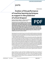 Application of The Performance of Machine Learning Techniques As Support in The Prediction of School Dropout