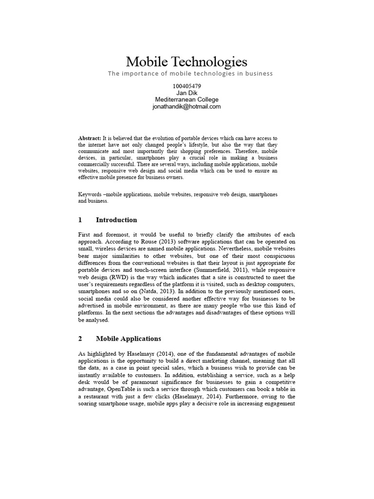 Mobile Presence | PDF | Mobile App | Application Software