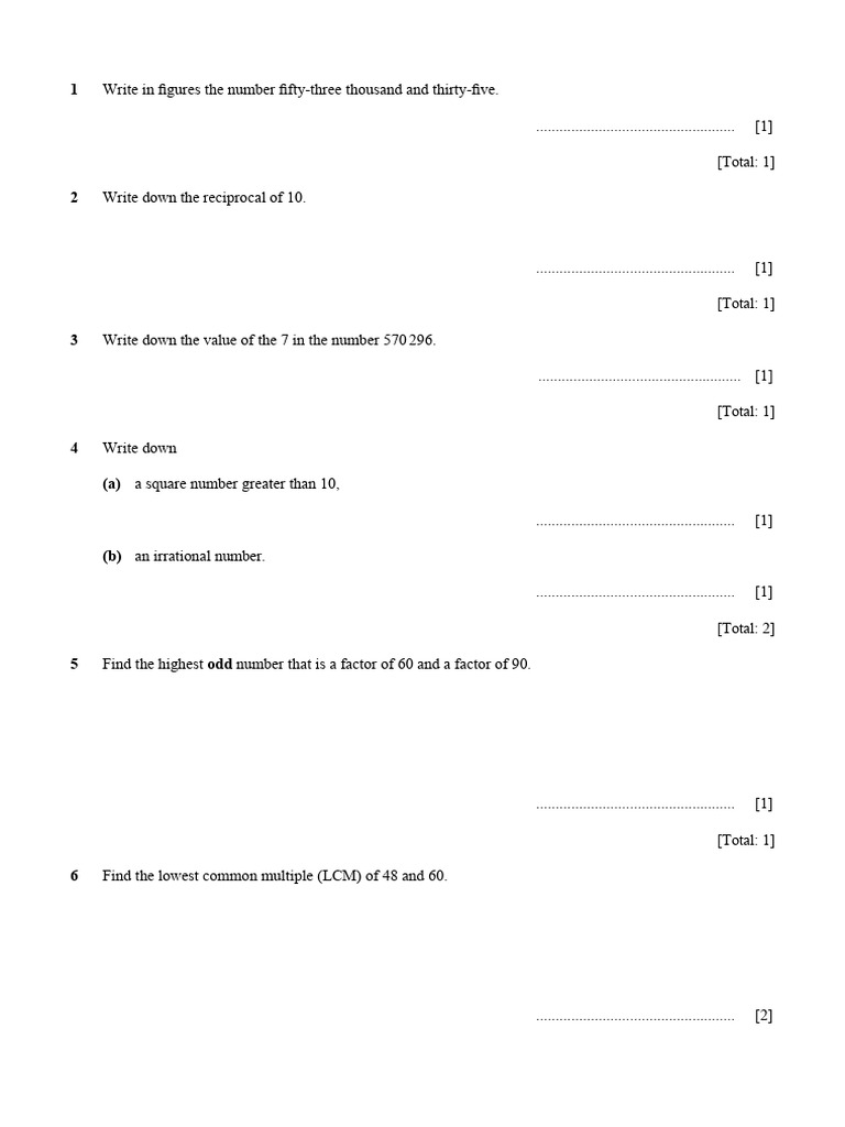 Math Revision Exercises for Grade 9 | PDF | Numbers | Number Theory