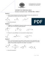 Departement de Chimie Organique TD No1 UE-CHM 322: Mécanisme Réactionnel B. Année: 2023/2024. Filière: CHM-L3 Exercice 1