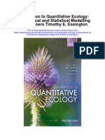 Introduction To Quantitative Ecology Mathematical and Statistical Modelling For Beginners Timothy E Essington Full Chapter