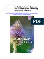 Introduction To Quantitative Ecology Mathematical and Statistical Modelling For Beginners Essington Full Chapter