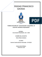 ZH100221 - Analisis Sobre El Articulo Comunicacion Corporativa, La Columna Vertebral Empresarial