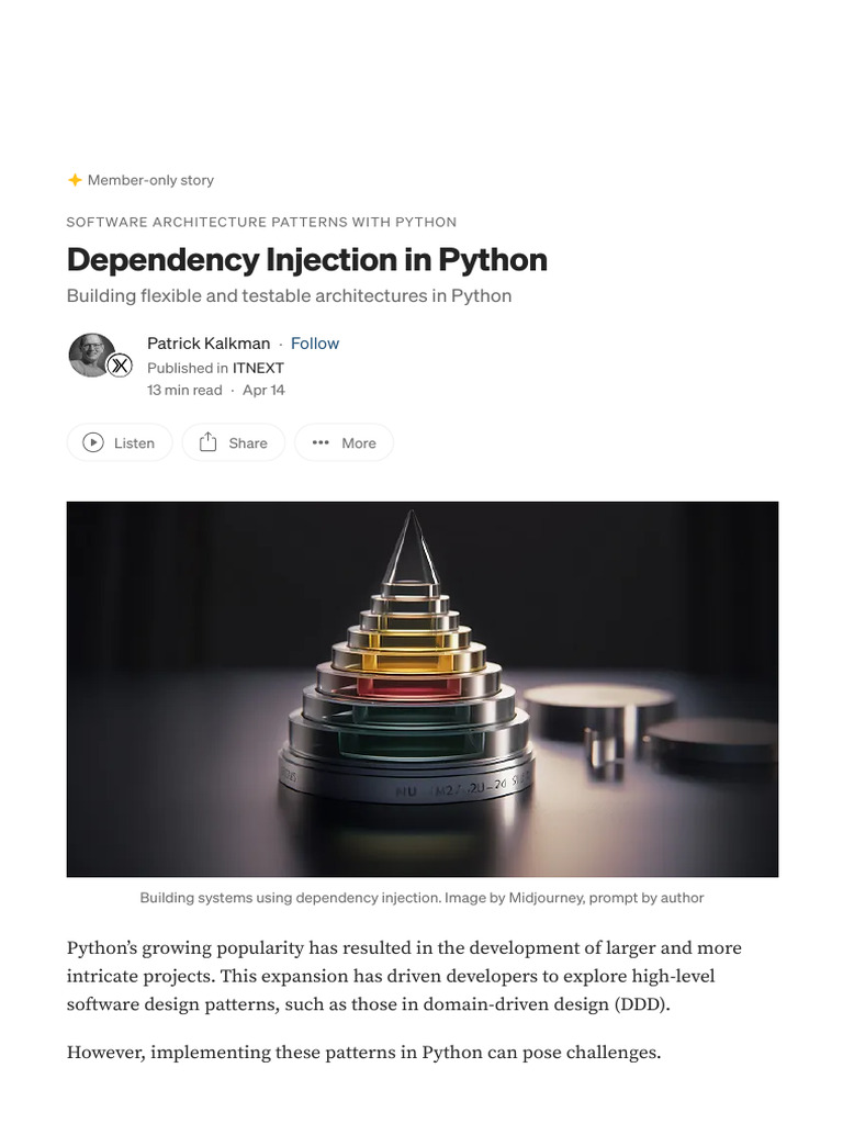 Dependency Injection in Python. Building Flexible and Testable - by ...