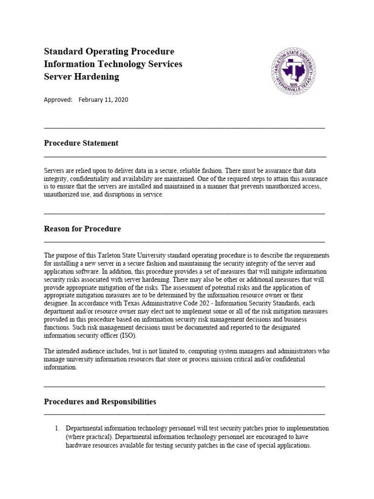 server-hardening-sop | PDF | Information Security | Information