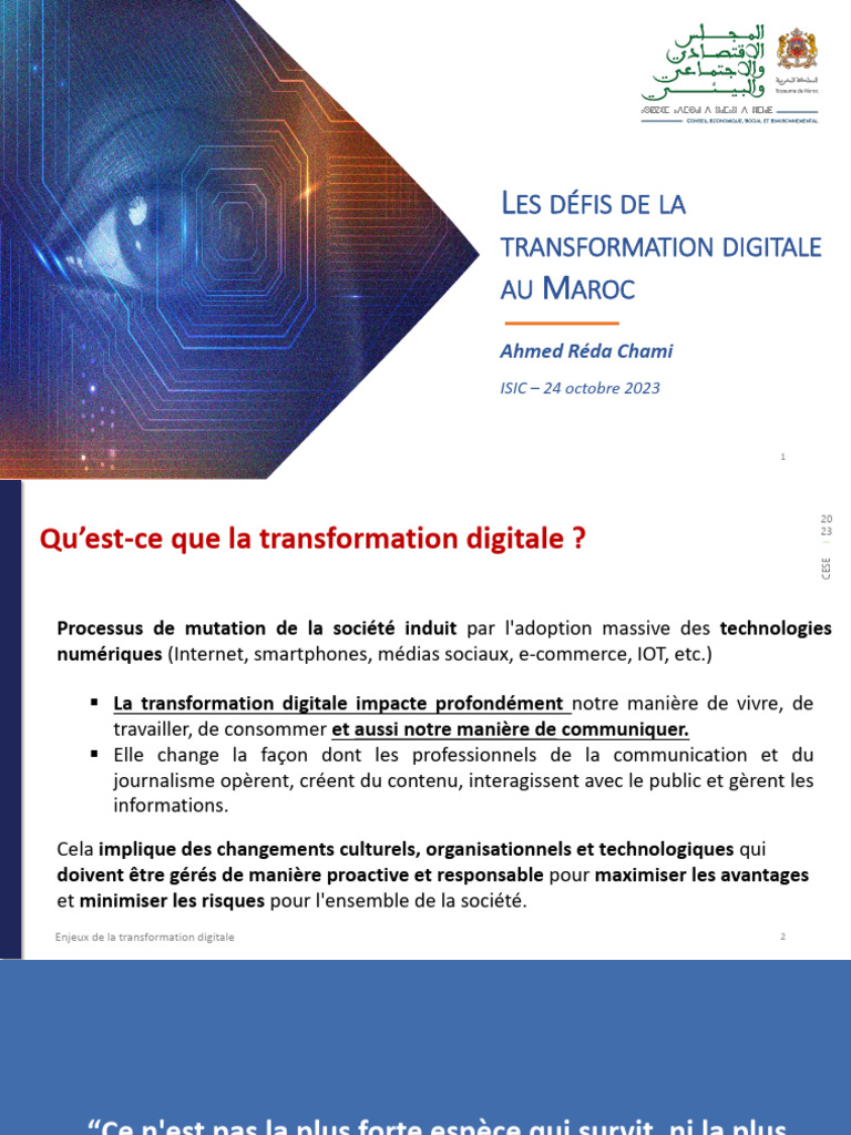 Défis de la Transformation Digitale au Maroc | PDF | Intelligence ...