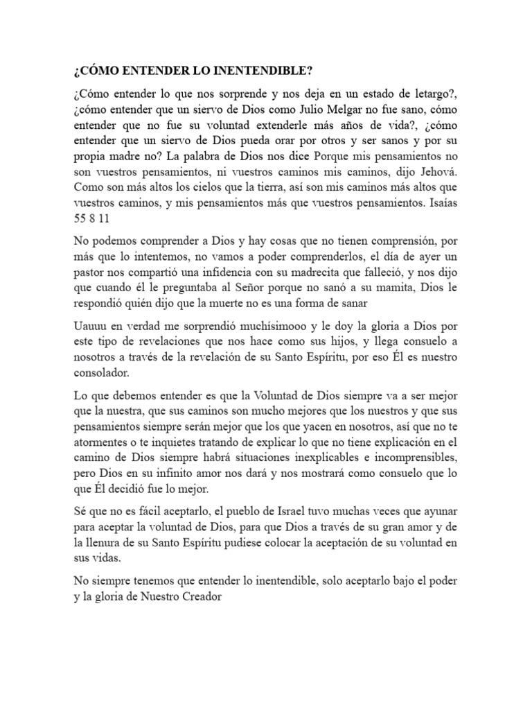 Cómo Entender Lo Inentendible | PDF
