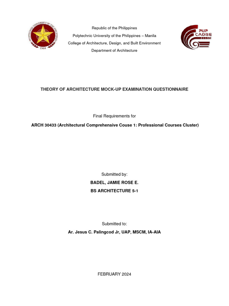 Badel Toa Questionnaire | PDF | Manila | Makati