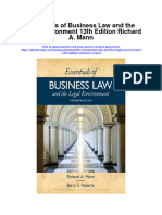 Essentials of Business Law and The Legal Environment 13Th Edition Richard A Mann Full Chapter