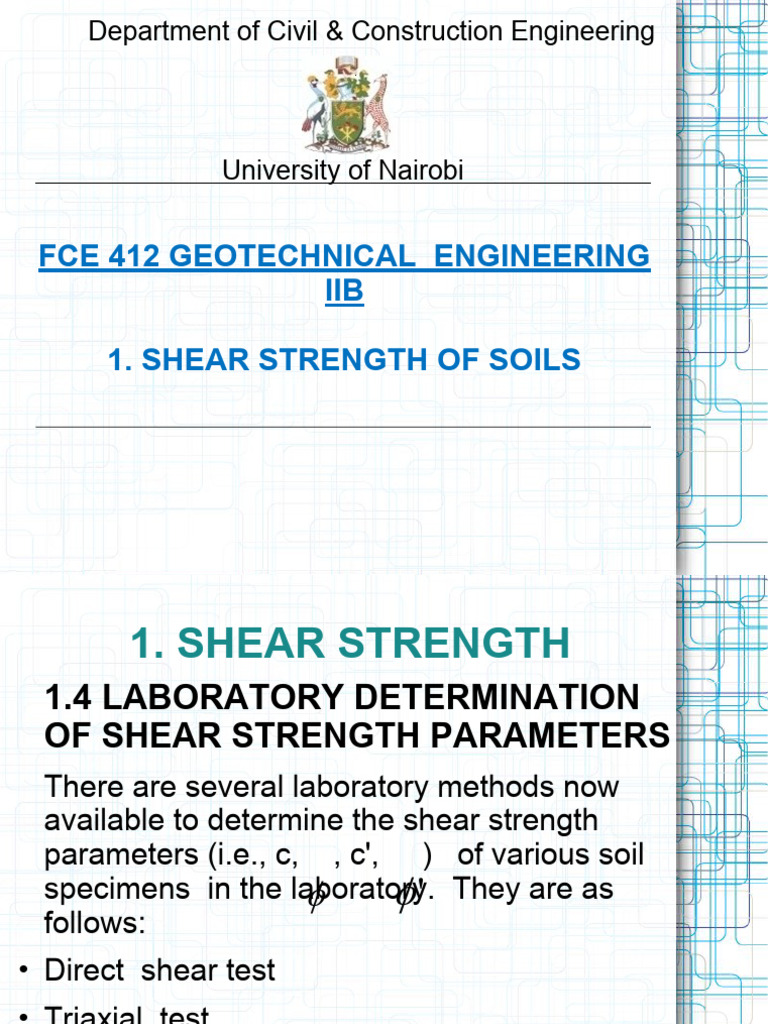 3 Shear Strength of Soils C | PDF | Shear Stress | Strength Of Materials