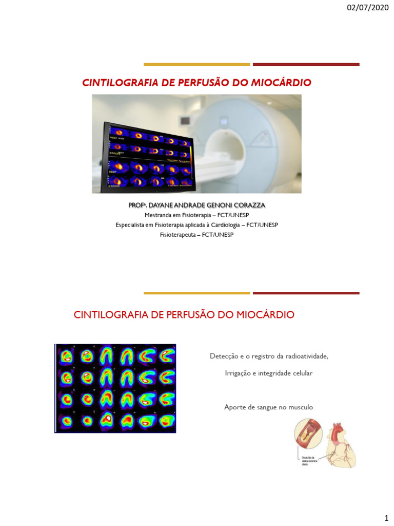 Cintilografia de Perfusão Miocárdica | PDF | Especialidades médicas ...