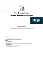 The Kerala State Policy On Higher Education. Draft For Discussion