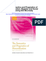 The Semantics and Pragmatics of Honorification Register and Social Meaning Elin Mccready Full Chapter