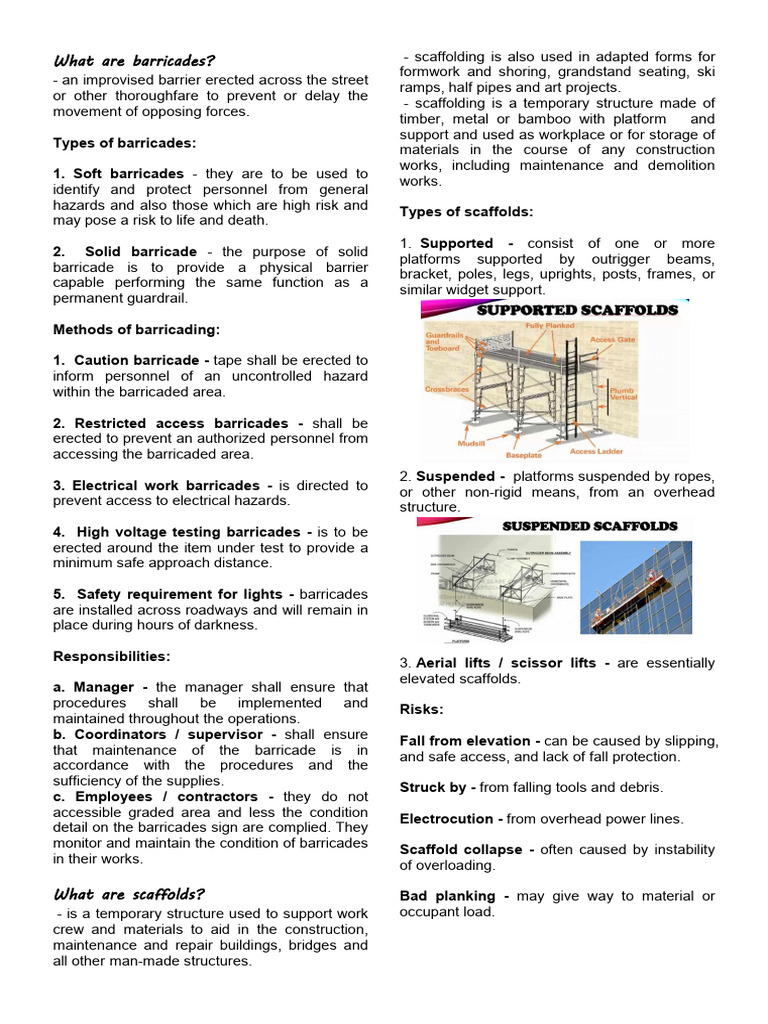 5 Barricades Topic 4 Pdf Scaffolding