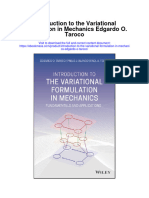 Introduction To The Variational Formulation in Mechanics Edgardo O Taroco Full Chapter