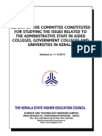 Report of The Committee Constituted For Studying The Issues Related To The Administrative Staff in Aided Colleges, Government Colleges and Universities in Kerala.