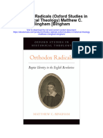 Orthodox Radicals Oxford Studies in Historical Theology Matthew C Bingham Bingham Full Chapter