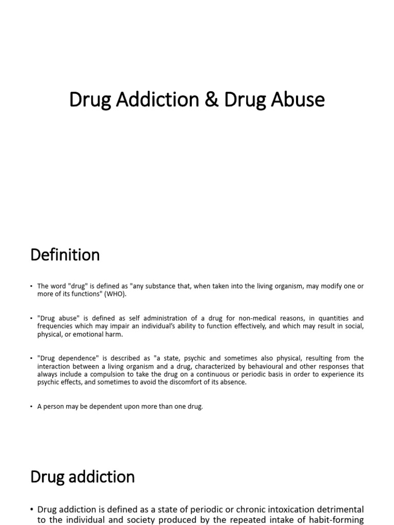 Understanding Drug Addiction and Abuse | PDF | Drug Rehabilitation ...
