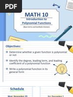 Day 1 Lesson 11 Introduction To Polynomial Functions - FOR STUDENTS