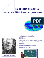 Klimatska Regionalizacija I Život Na Zemlji - A, B, C, D I e