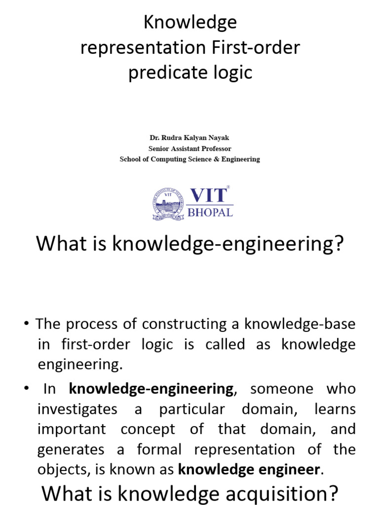 Knowledge Engineering in First-Order Logic | PDF | First Order Logic ...
