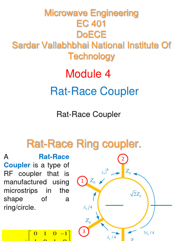 Rat-Race Coupler Overview and Analysis | PDF | Electronic Engineering ...