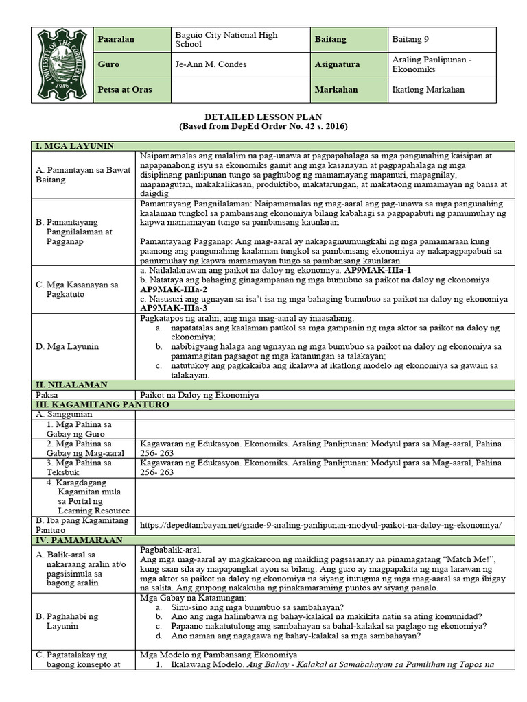 Grade9 3rdgrading W1D2 | PDF