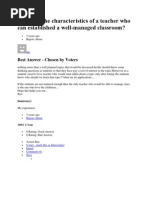Download What Are the Characteristics of a Teacher Who Can Established a Well by Vhiy Dizon Banting SN72524762 doc pdf