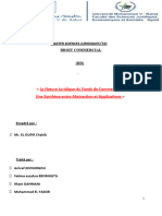 La Nature Juridique Du Fonds de Commerce ( Version F ) (5) Fd