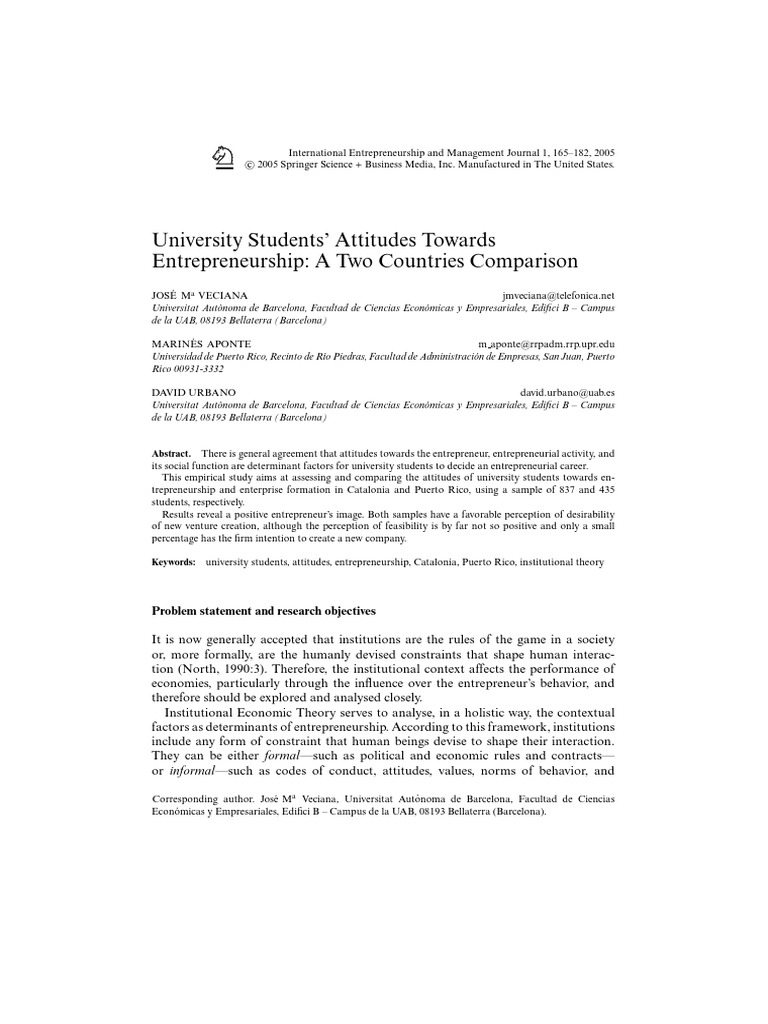University Students Attitudes Towards Entrepreneu | PDF ...