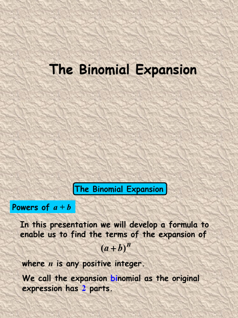 Form 3 55 Binomial Expansion | Download Free PDF | Numbers | Discrete ...