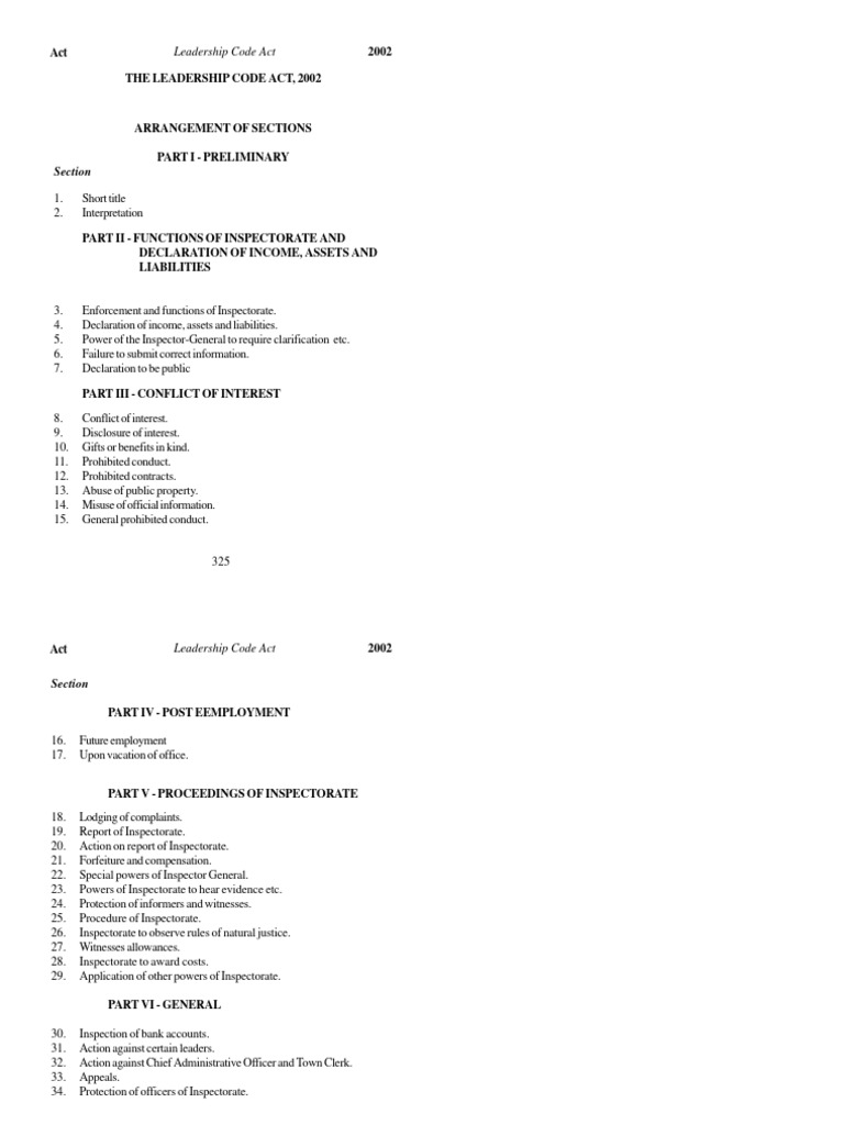 Leadership Code Act Overview | PDF | Asset Forfeiture | Common Law