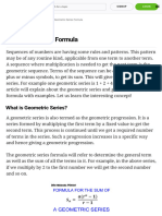 Geometric Series Formula