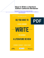 So You Have To Write A Literature Review 1St Edition Catherine Berdanier All Chapter