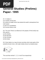 UPSC IAS Prelims GS - General Studies Question Paper 1995 With Answers