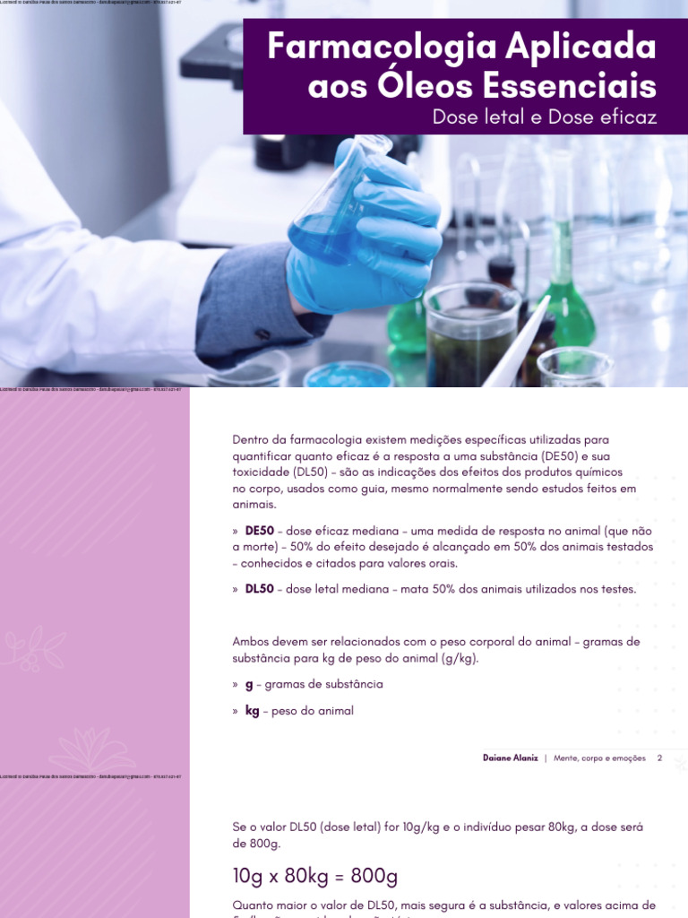 Dose Letal e Eficaz na Farmacologia | PDF | Toxicologia