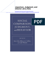 Social Comparison Judgment and Behavior Jerry Suls All Chapter