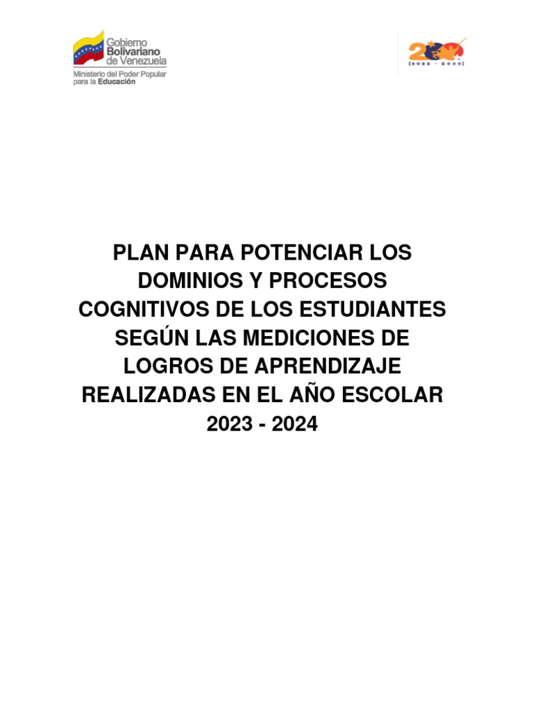 Potenciación de Procesos Cognitivos 2024 | PDF | Evaluación | Aprendizaje