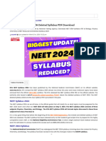 NEET Syllabus 2024 - NTA Deleted Syllabus PDF Download