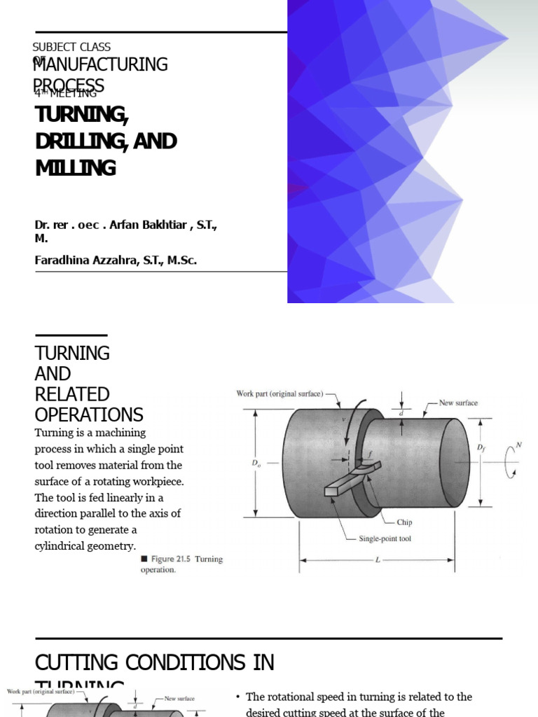 Turning, Drilling, and Milling Overview | PDF | Drilling | Machining