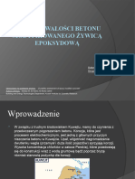 Ocena Trwałości Betonu Modyfikowanego Żywicami Epoksydowymi Łukasz Daniluk