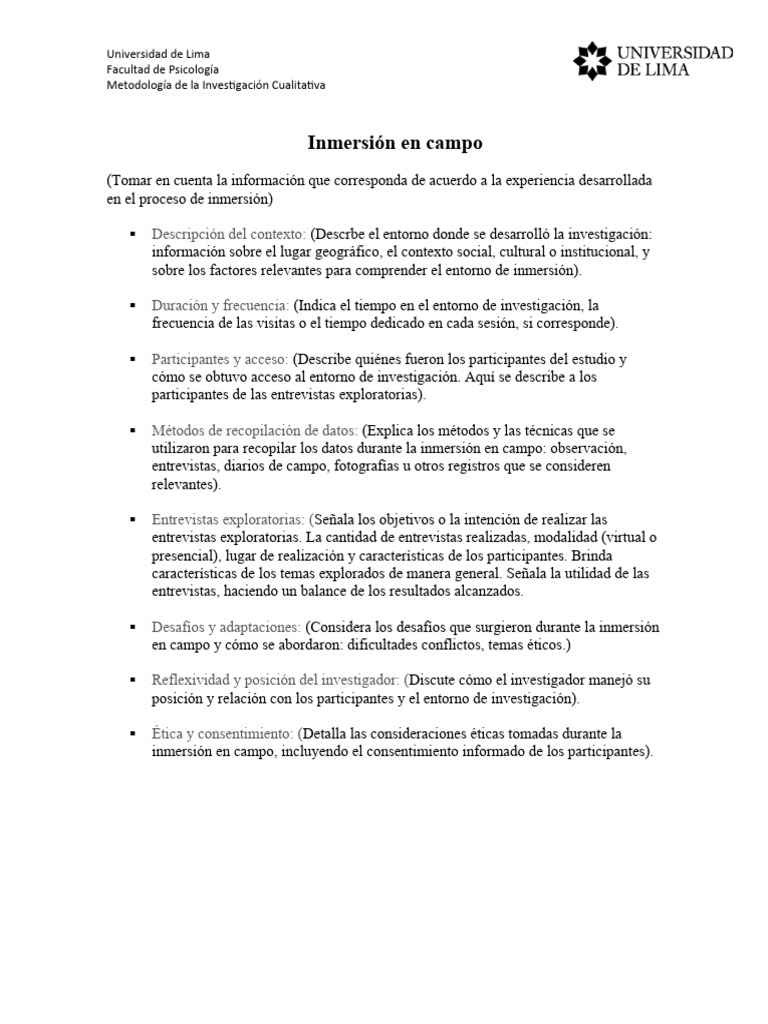 Inmersión en campo | PDF