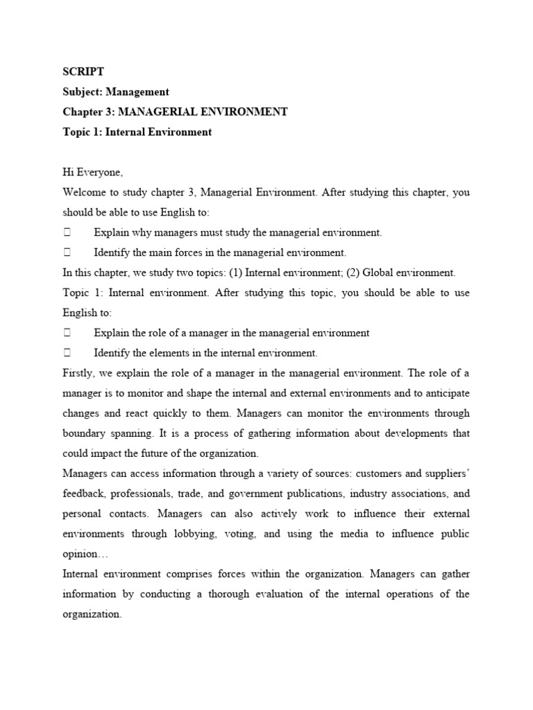 1.topic 1 Script | PDF | Organizational Culture | System