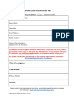 Candidate Application Form 2023
