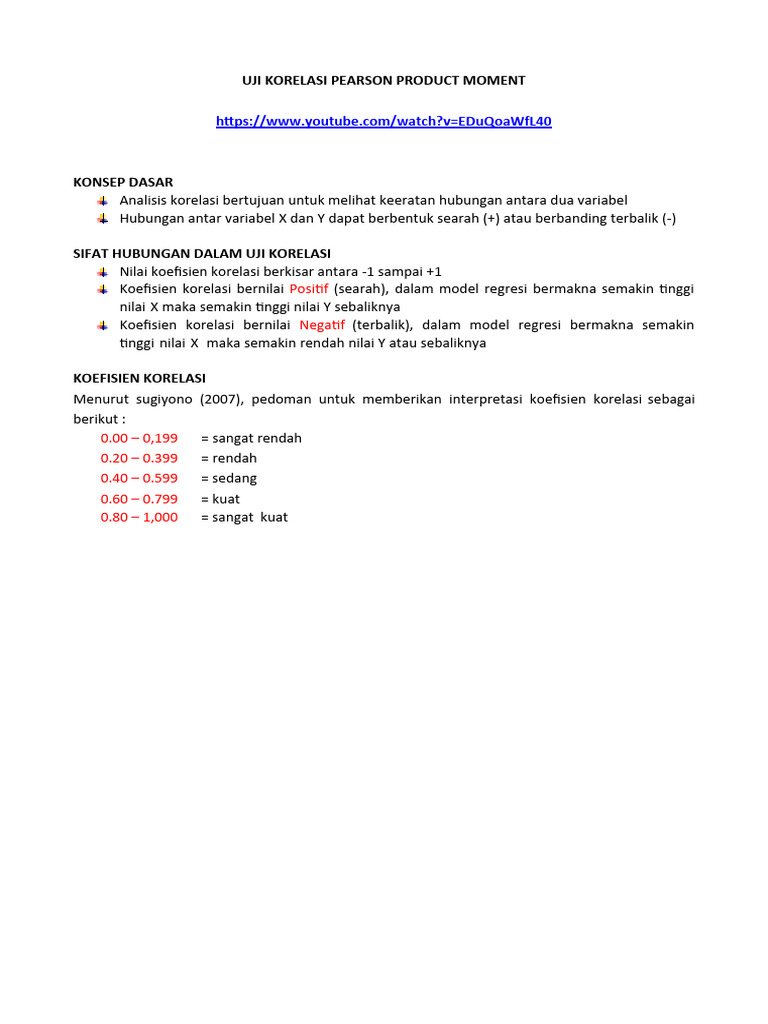 Uji Korelasi Pearson Product Moment | PDF
