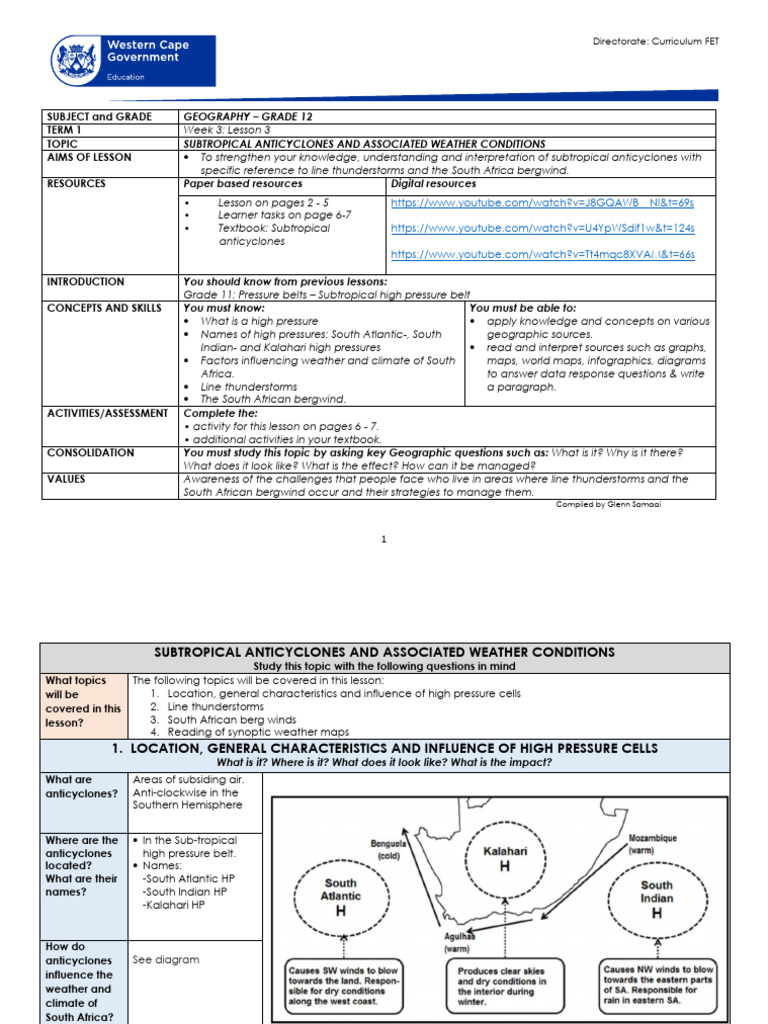 Geography Grade 12 Term 1 Week 3_2021 PDF Weather Wound
