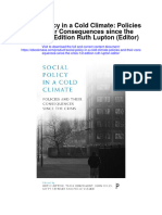 Social Policy in A Cold Climate Policies and Their Consequences Since The Crisis 1St Edition Ruth Lupton Editor All Chapter