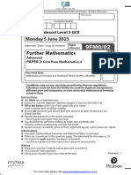 Further Mathematics: Monday 5 June 2023