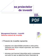 Evaluarea Proiectelor de Investitii