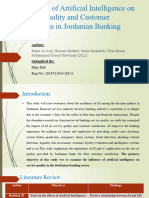 The Effect of Artificial Intelligence On Service Quality and Customer Satisfaction in Jordanian Banking Sector